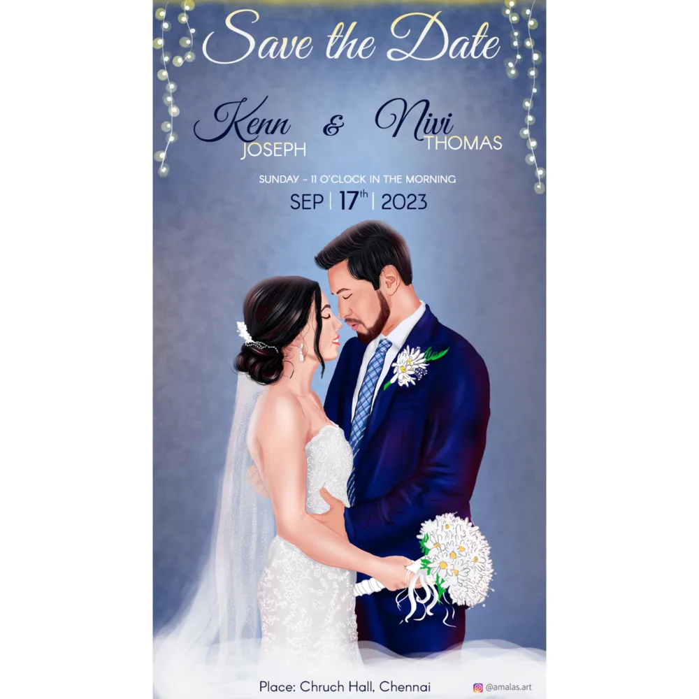 christian caricature wedding invitations