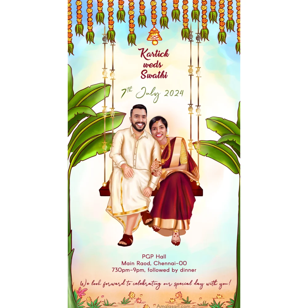 Artistic Wedding Caricatures - Wedding invitation cards