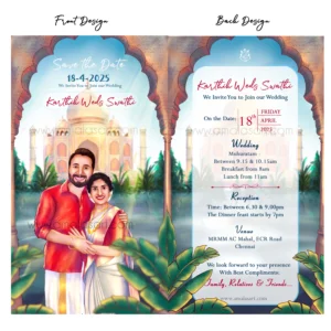 Taj Mahal with a Wedding Invitation for a Couple in Love