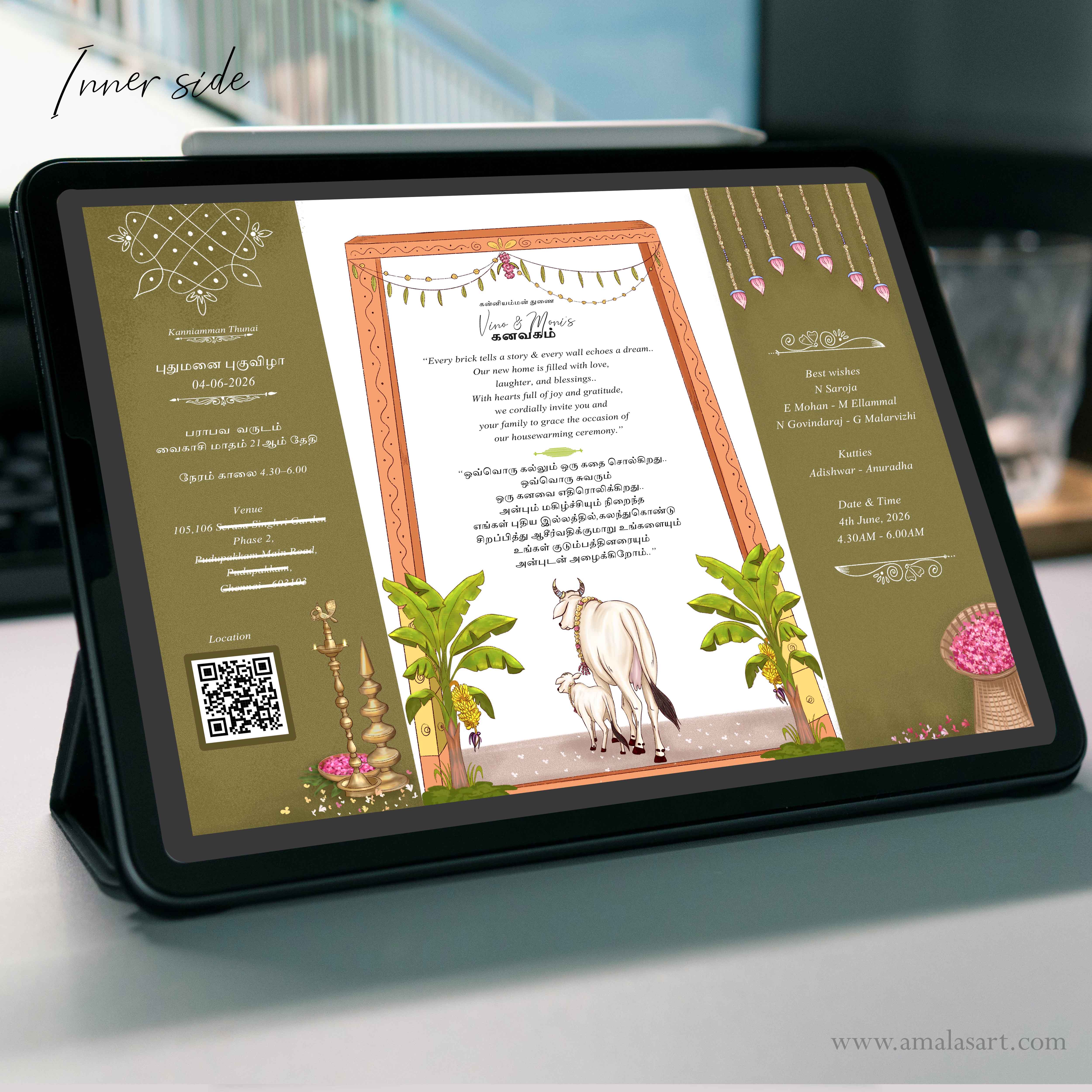 Traditional Housewarming Tri-Fold Invitation- Custom Invite - Image 3
